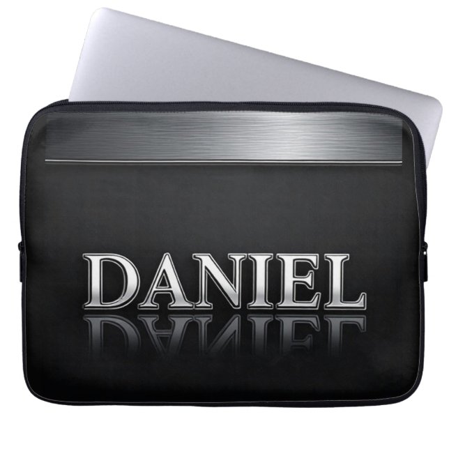 Daniel Name mit tropfendem flüssigem Metall Laptopschutzhülle (Vorderseite)