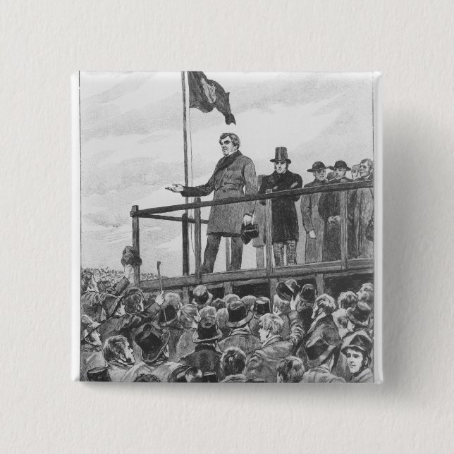 Daniel O'Connel bei der Sitzung an der Ordnung Button (Vorderseite)