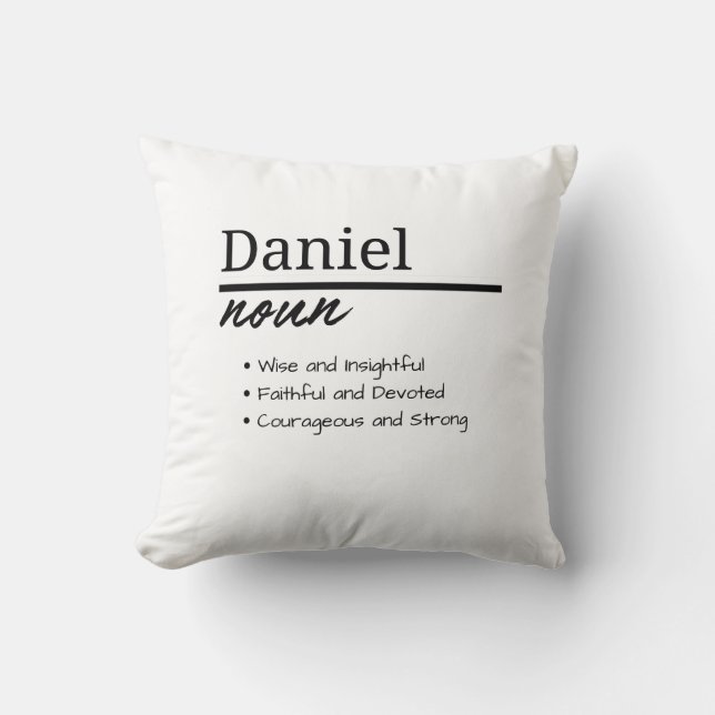 Daniel, Personalisierter Name Definition Kissen (Vorderseite)
