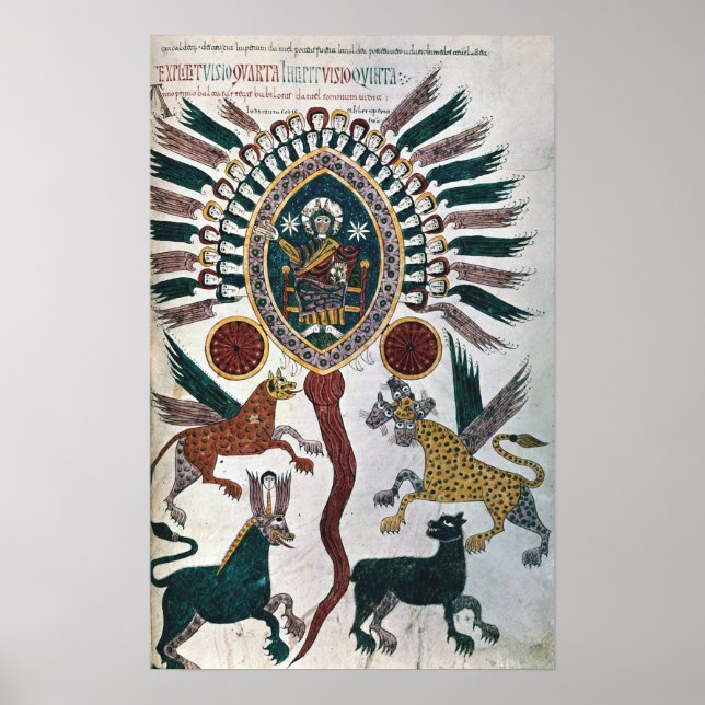 Daniel sieht Vier Bestien und Gott Poster (Vorne)