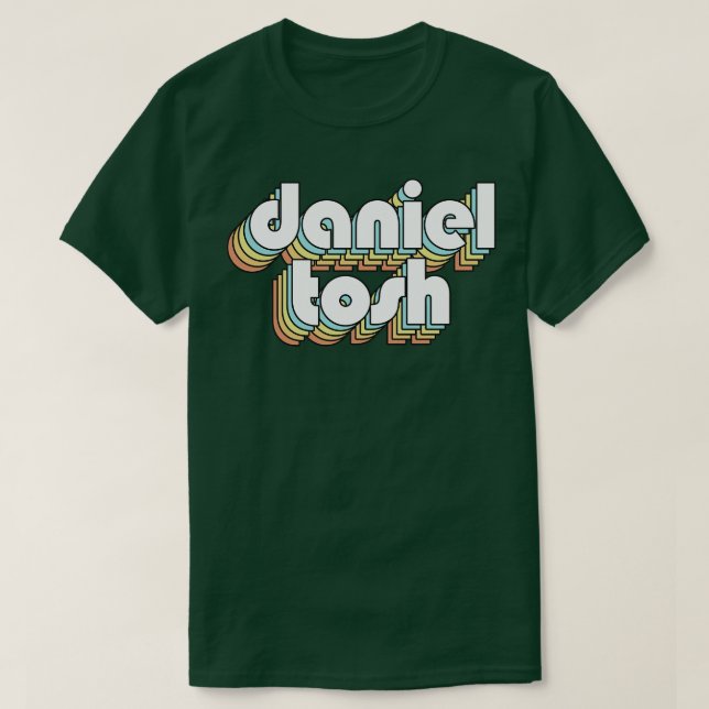 Daniel Tosh Retro Rainbow Typografie verblasster S T-Shirt (Design vorne)