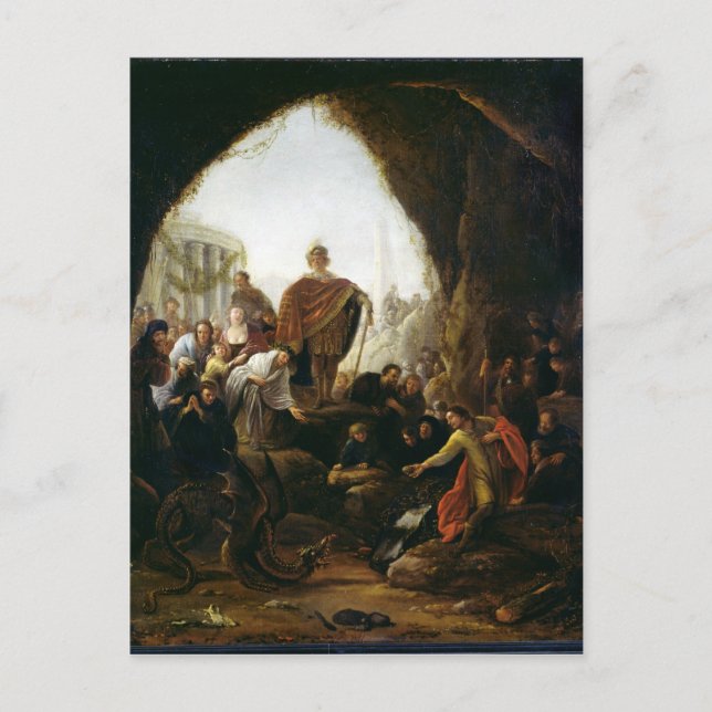 Daniel tötet den Drachen von Baal Postkarte (Vorderseite)