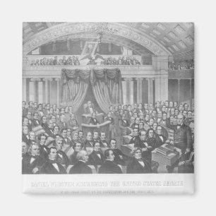 Daniel Webster spricht vor den Vereinigten Staaten Magnet