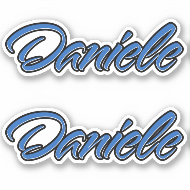 Daniele Name blue Aufkleber Sticker Stickerset (Vorderseite)