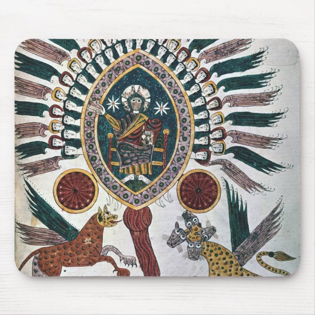 Daniels Vision von vier Tieren und von Gott Mousepad (Vorne)