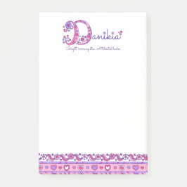 Danikia Name bedeutet Buchstaben D benutzerdefinie Post-it Klebezettel