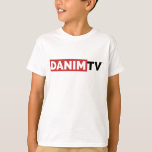 Danim Fernsehoffizielles Logo-grundlegendes weiße T-Shirt