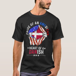Dänisch Amerikaner Amerika Stolz Ausland Dänemark T-Shirt
