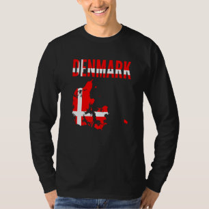 Dänisch Dänemark Länderkarte Flagge Distressed D T-Shirt