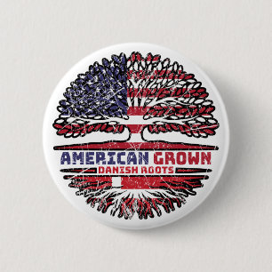 Dänisch Dänemark USA USA Vereinigte Staaten Tree Button