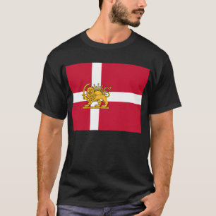 Dänisch-iranische Löwe-und-Sonne-Erbeflagge T-Shirt