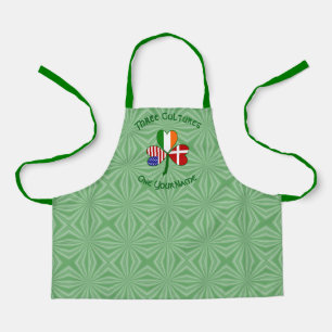 Dänisch Irisch Amerikanische Flagge Shamrock Schürze