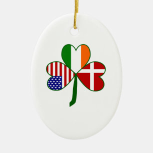Dänisch Irisch Amerikanischer Shamrock Keramik Ornament