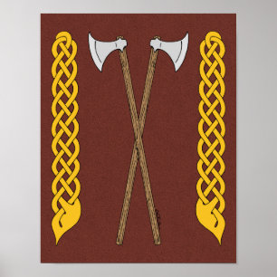 Dänisch/Wikingaketten überquert mit Kunstwerken Poster