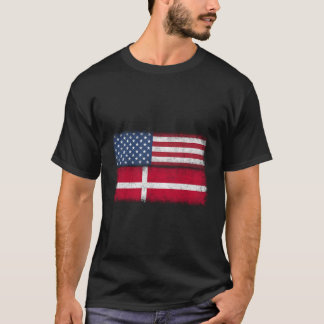 Dänische amerikanische Flagge Dänemark Usa Danmark T-Shirt