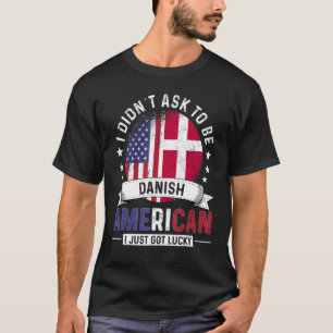 Dänische amerikanische Länder Flaggen Land Dänemar T-Shirt