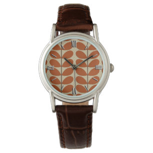 Dänische Blätter aus dem Mittelalter, Rust Brown u Armbanduhr