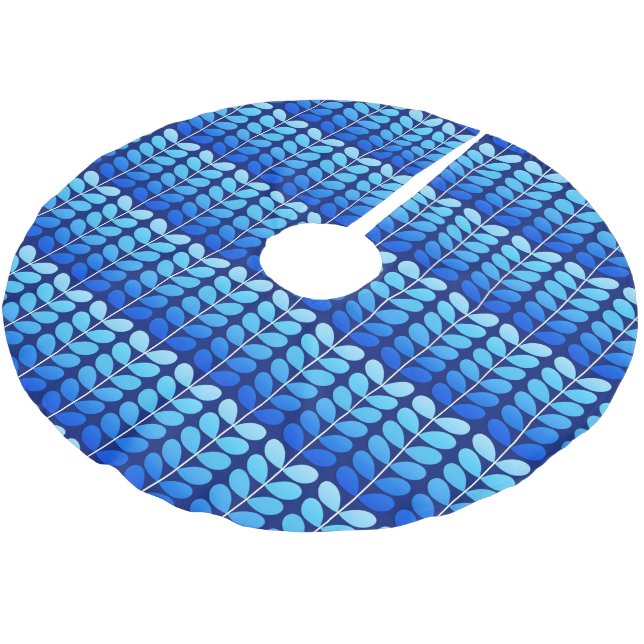 Dänische Blätter des mittleren Jahrhunderts, Marin Polyester Weihnachtsbaumdecke (Schrägansicht)