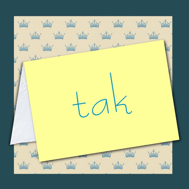 Dänische danken Ihnen Anmerkungs-Karte Tak im Gelb Dankeskarte (Von Creator hochgeladen)