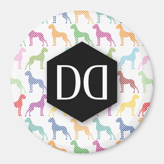 Dänische Dogge DD Muster Magnet (Vorne)