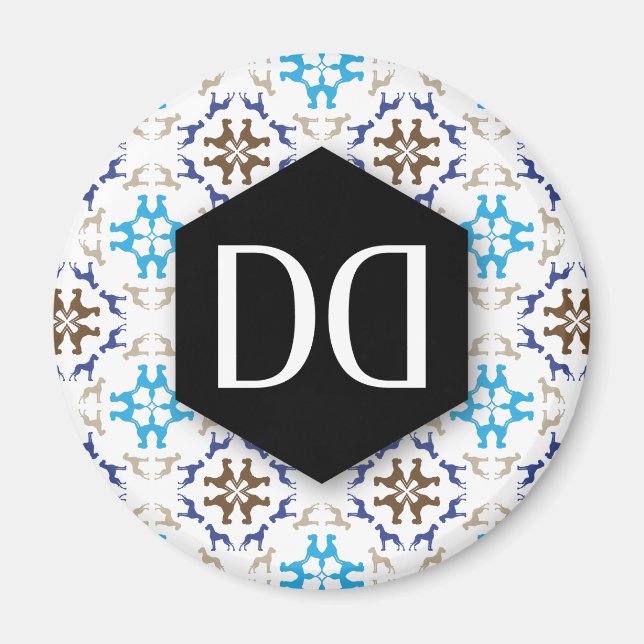 Dänische Dogge DD Muster Magnet (Vorne)