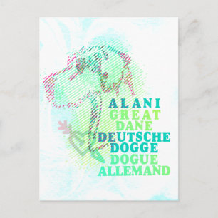 Dänische Dogge Grafiken Postkarte
