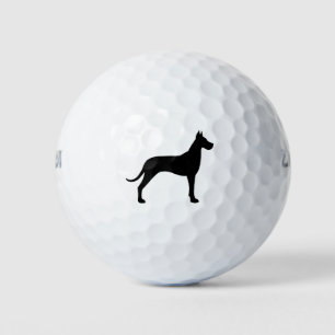 Dänische Dogge Silhouette Golfball