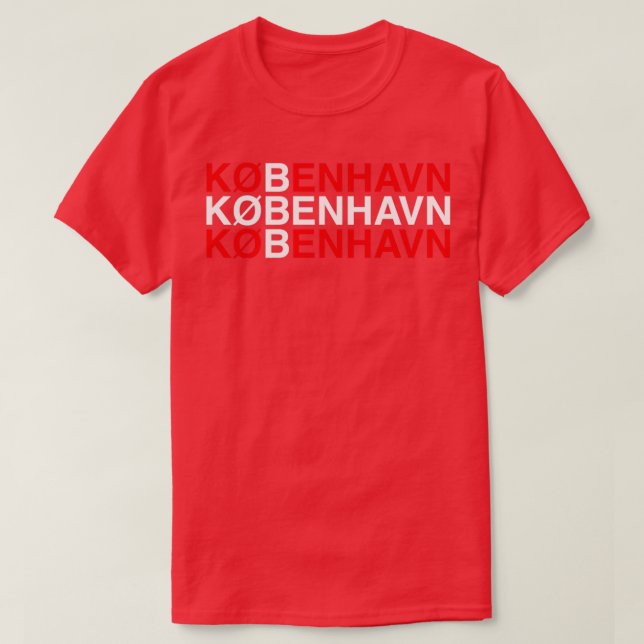 Dänische Fahne KOPENHAGEN 2 T-Shirt (Design vorne)