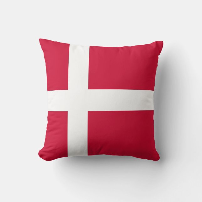 Dänische Flagge auf amerikanischem MoJo-Pillow Kissen (Vorderseite)