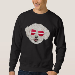 Dänische Flagge Bichons Frise Hund Dänemark Tasche Sweatshirt