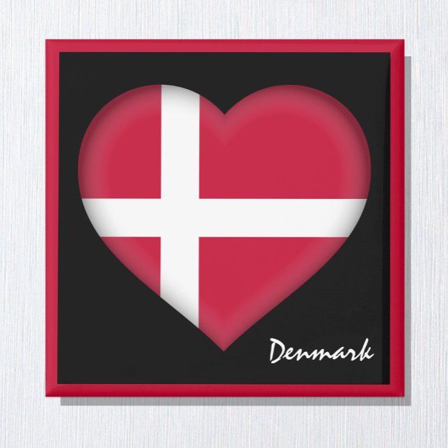 Dänische Flagge & Dänisches Herz, Dänemark - Urlau Magnet (Von Creator hochgeladen)