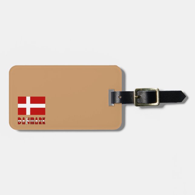 Dänische Flagge Danmark Dannebrog Gepäckanhänger (Vorderseite horizontal)