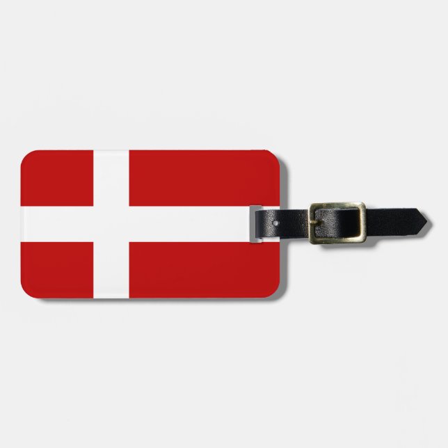 Dänische Flagge Dannebrog Red White Gepäckanhänger (Vorderseite horizontal)
