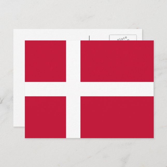 Dänische Flagge, Flagge Dänemarks Postkarte (Vorne/Hinten)
