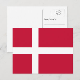 Dänische Flagge, Flagge Dänemarks Postkarte
