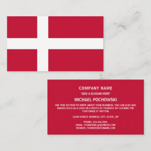 Dänische Flagge, Flagge Dänemarks Visitenkarte