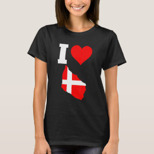 dänische Flagge für Bornholm I Liebe Bornholm T-Shirt