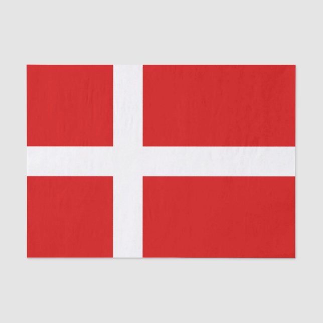 Dänische Flagge für Packpapier Seidenpapier (Vorderseite)