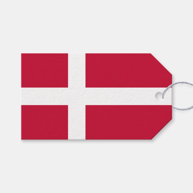 Dänische Flagge Geschenkanhänger (Vorderseite (Horizontal))