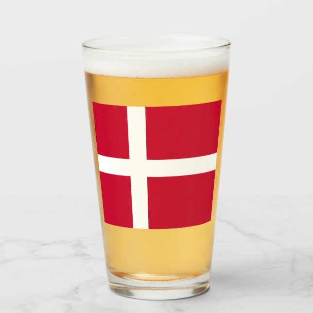 Dänische Flagge Glas (Vorne (Gefüllt))
