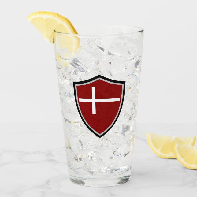 Dänische Flagge Glas (Vorderseite Ice)