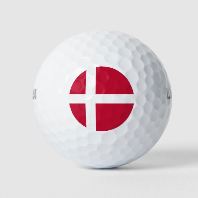 Dänische Flagge Golfball (Vorderseite)