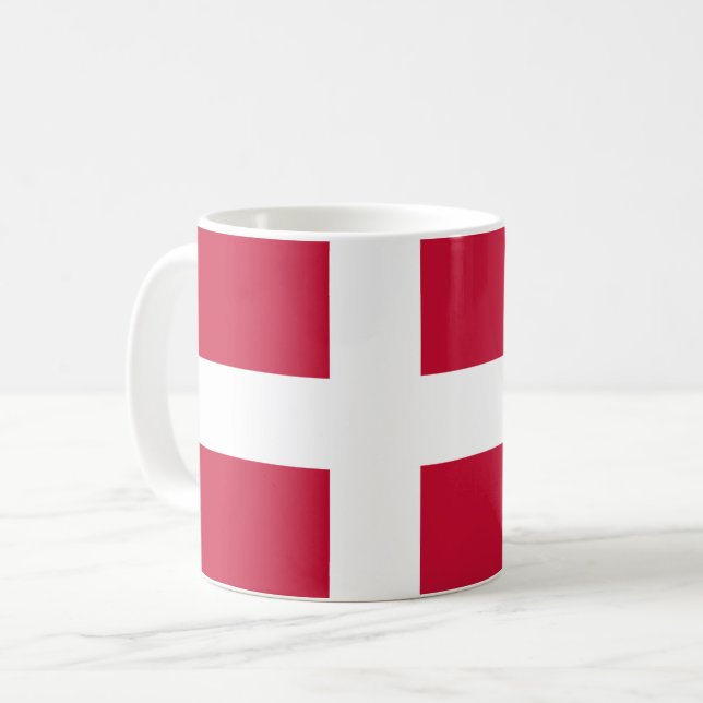 Dänische Flagge Kaffeetasse (Vorderseite Links)