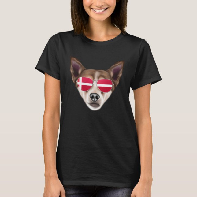 Dänische Flagge Norwegischer Lundehund Hund Dänema T-Shirt (Vorderseite)