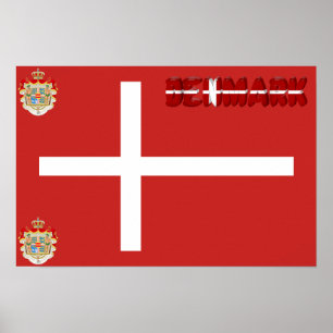 Dänische Flagge Poster
