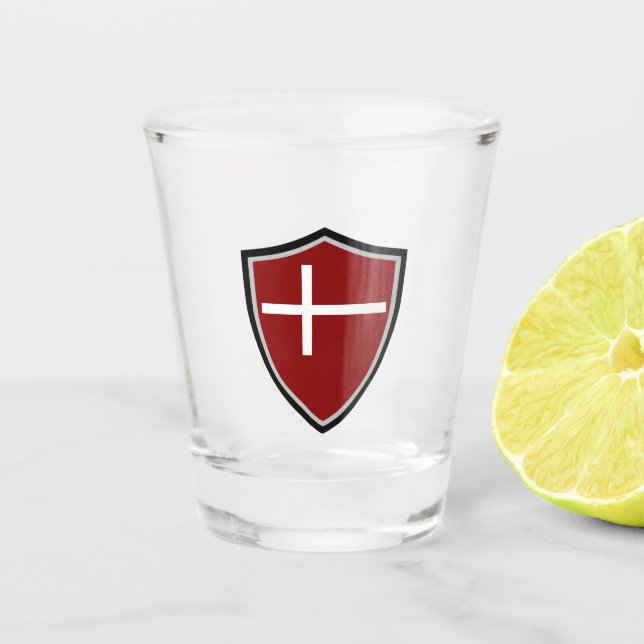 Dänische Flagge Schnapsglas (Vorderseite)