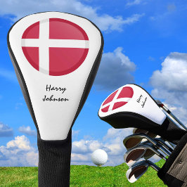 Dänische Flagge und Mit Monogramm Golf Clubs Cover Headcover