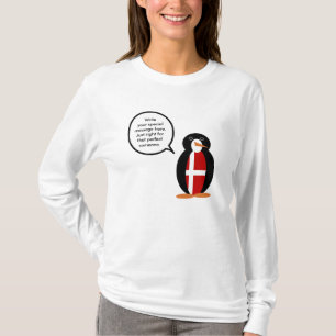 Dänische Flagge Wildlife Pinguin Personalisiertes  T-Shirt