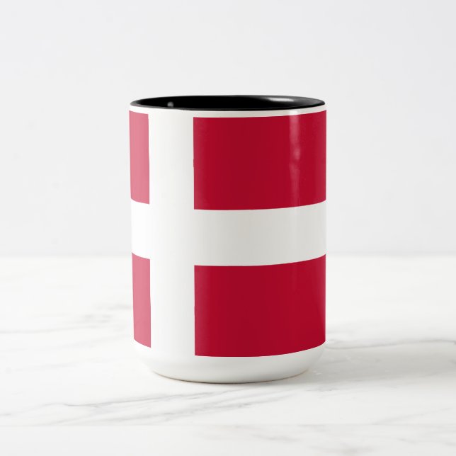 Dänische Flagge Zweifarbige Tasse (Mittel)