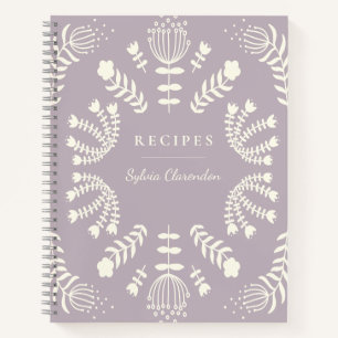 Dänische Folk Blume Lavender Personalisierte Reze Notizbuch